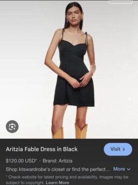 Aritzia Black Strapless Slip Dress with Thin Ties